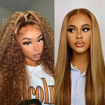 [Flash Deal] Highlight Mix Color 5x5 13x4 Lace Wigs Straight Jerry Curly Human Hair