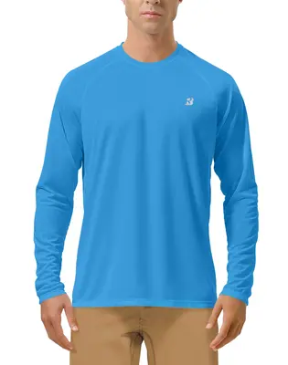 Roadbox Mens UPF 50+ UV Sun Protection Shirts Outdoor Long Sleeve SPF Rash Guard for Fishing Hiking Swimming Running
