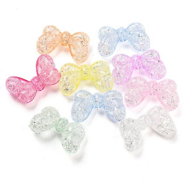 Plating Transparent Carckle Acrylic Beads