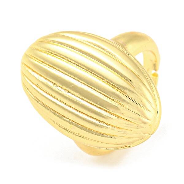 Rack Plating Brass Grooved Oval Adjustable Rings
