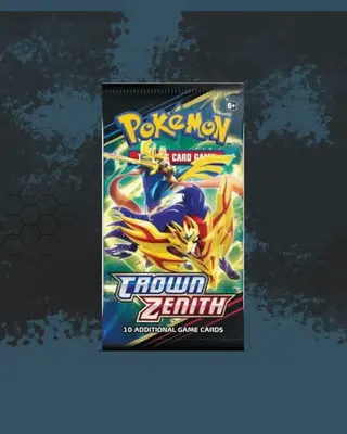 Pokémon TCG: Scarlet and Violet Crown Zenith Booster Pack - Live Rip and Ship - 10 Additional Game Cards - Non-Sports Tradin...