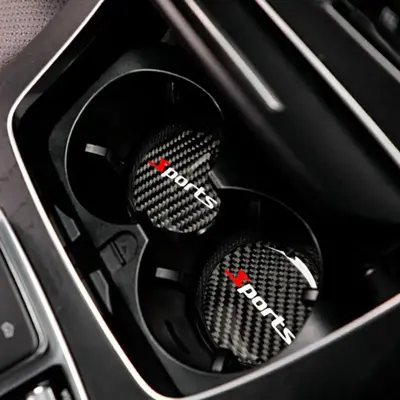 Carbon Fiber Car Cup Coaster, Universal Non-slip Car Cup Mat, Car Decorative Accessories, Durable Interior Accessories for Me...