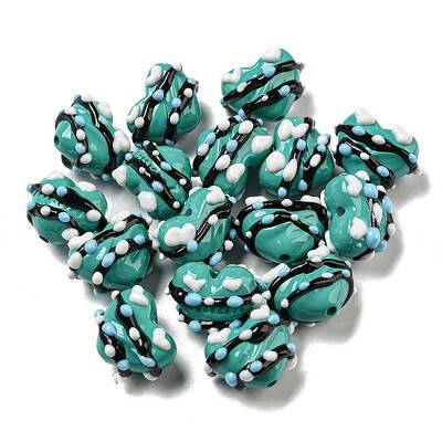 Hand Painted Acrylic with Enamel Beads