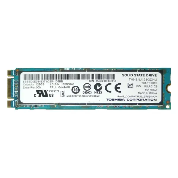 04X4448 Lenovo 128GB Multi-Level Cell SATA 6Gb/s M.2 2280 Solid State Drive