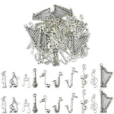 50Pcs 10 Styles Tibetan Style Zinc Alloy Pendants