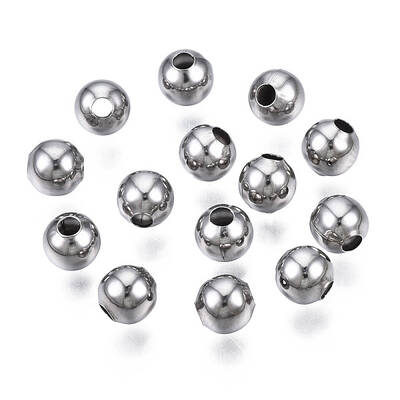 Round 304 Stainless Steel Beads
