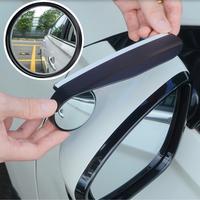 2pcs Carbon Fiber Textured Blind Spot Mirrors with 360° Rotation, Convex Rain Guard & Left Side Installation - Fit for All C...