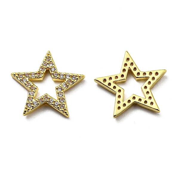Rack Plating Brass Cubic Zirconia Charms
