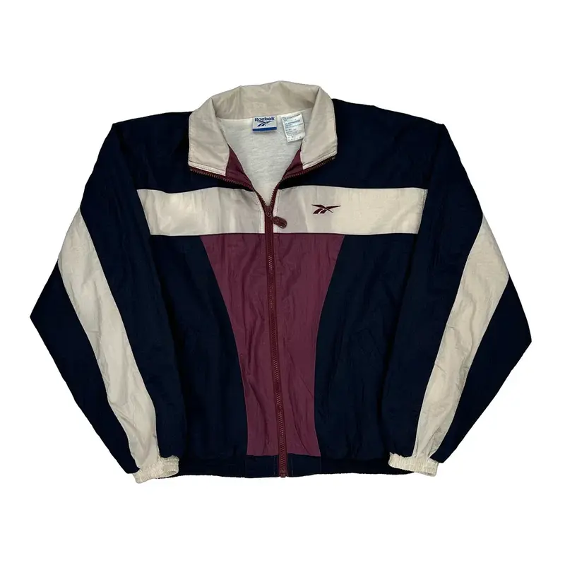 Reebok Track Jacket - Medium Block Colour Polyester Blend