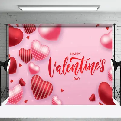 Aperturee Pink Hearts Romantic Happy Valentines Day Backdrop, 3X2FT(1MX0.6M), 14 USD, valentines day backdrops, NYHD1I42-M