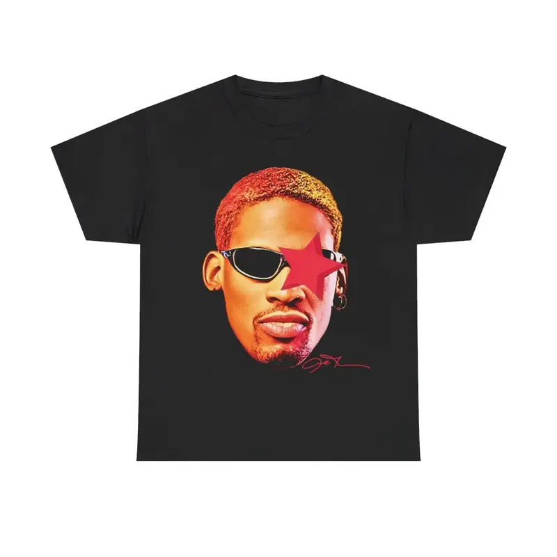 Rodman Inspired Vintage Graphic T-shirt Heavy Cotton Tee Basketball Sreetwear 90s Styled Shirt Hiphop Vibes Y2K Aesthetic Thr...