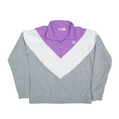FILA Sweatshirt Grey 1/4 Zip Womens L