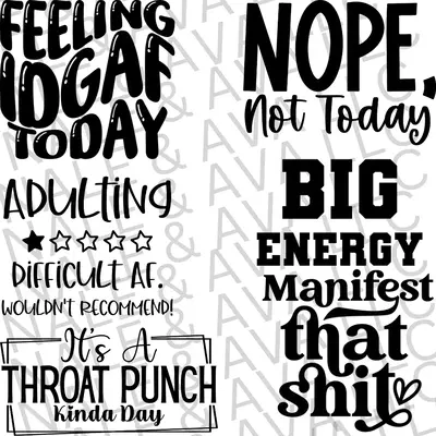 Sarcastic Screen Print Transfer Set