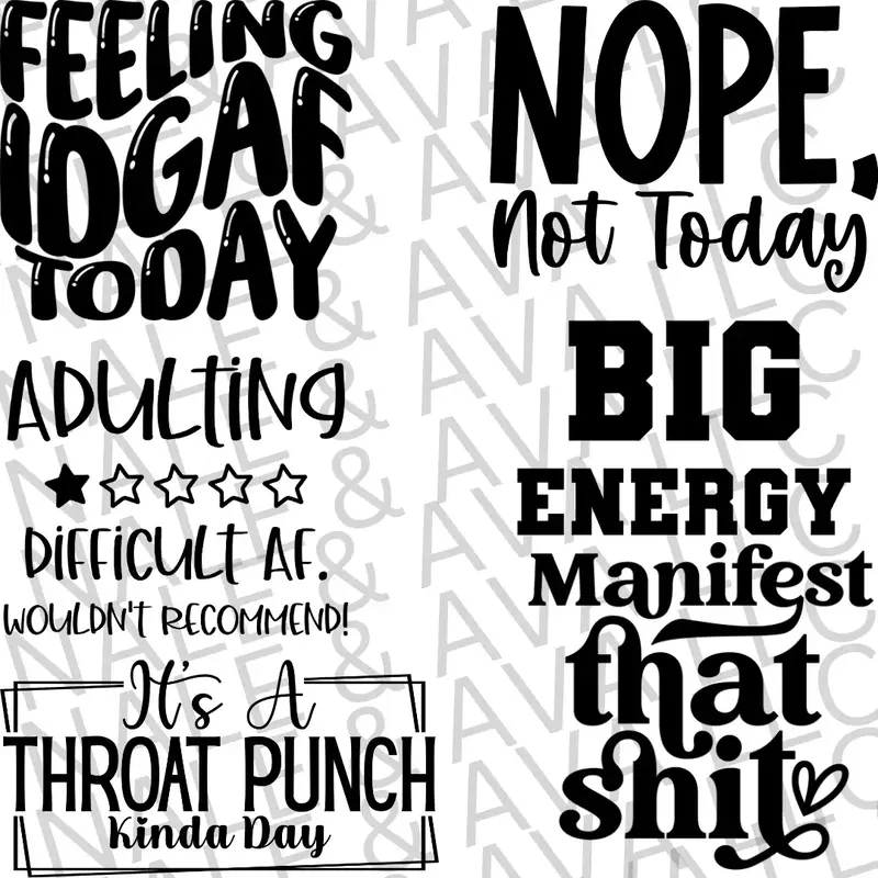 Sarcastic Screen Print Transfer Set