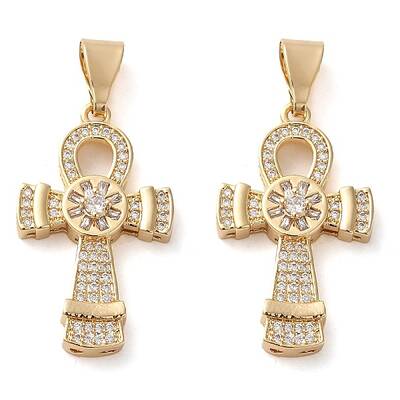 Brass Micro Pave Cubic Zirconia Pendants