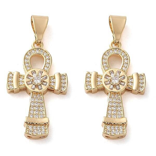Brass Micro Pave Cubic Zirconia Pendants