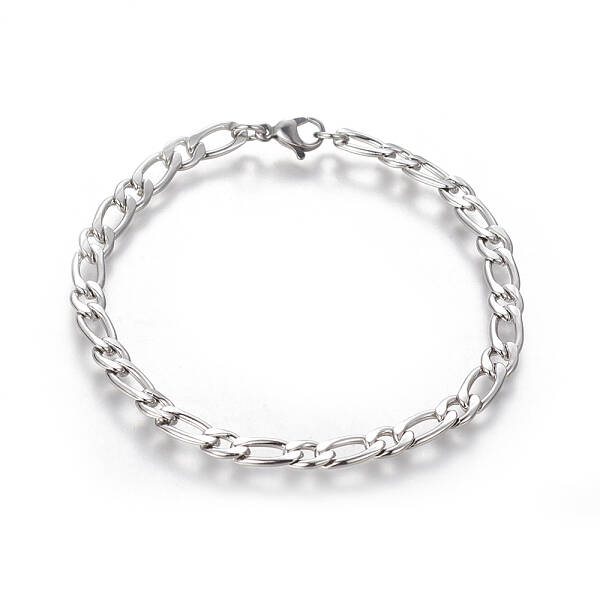 Tarnish Resistant 304 Stainless Steel Figaro Chain Bracelets
