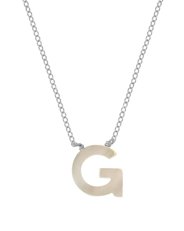Dawn Initial Necklace | Metal Color: Silver | Style: G
