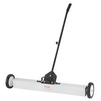 VEVOR 55Lbs Rolling Magnetic Sweeper with Wheels,Push-Type Magnetic Pick Up Sweeper, 24-inch Large Magnet Pickup Lawn Sweeper...