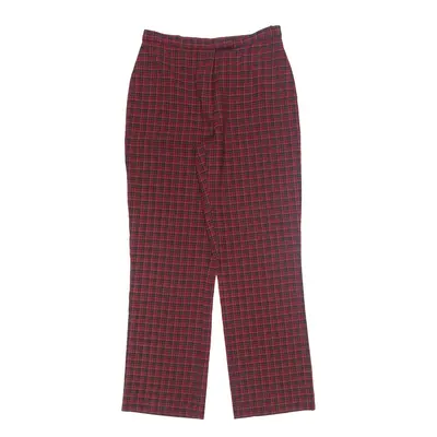 EXTESA Check Trousers Red Relaxed Straight Womens W28 L30