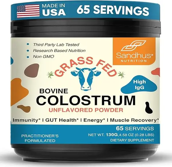 【Sandhus】Bovine Colostrum Digestive Health, Powder 0.28 LBS Edible Supplement