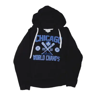 J AMERICA Chicago World Champs 2016 Baseball Hoodie Black Pullover Womens L