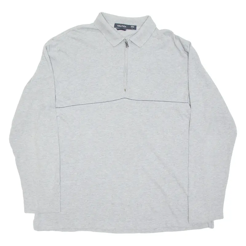 NAUTICA Mens Polo Shirt Grey Long Sleeve L