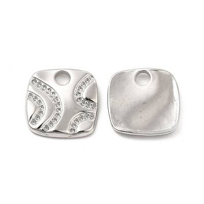 Non-Tarnish 304 Stainless Steel Pendants Rhinestone Settings
