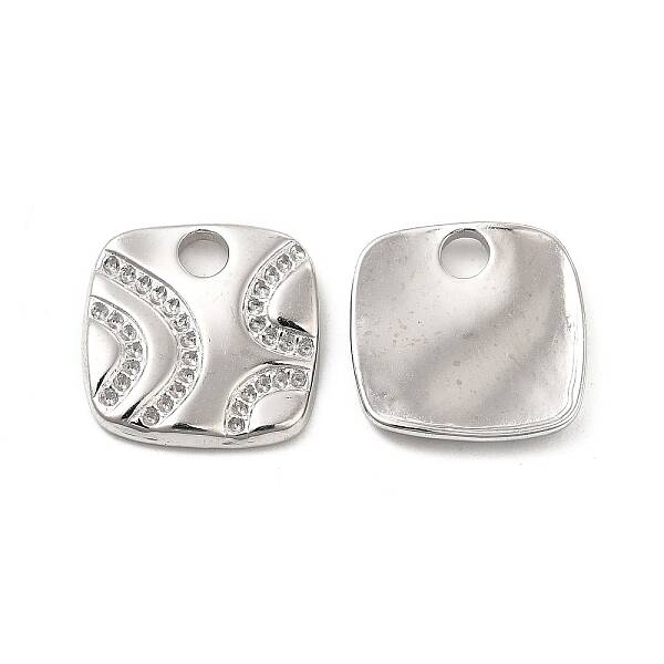 Non-Tarnish 304 Stainless Steel Pendants Rhinestone Settings