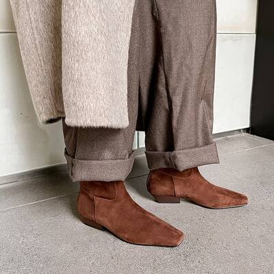 CHIKO Abrianna Square Toe Block Heels Ankle Boots
