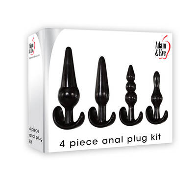 4 Piece Anal Plug Kit - Black