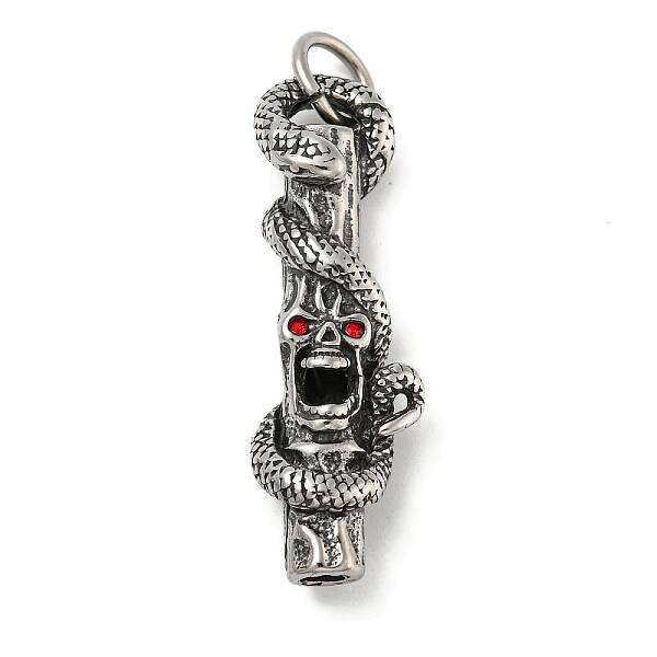 316 Surgical Micro Pave Cubic Zirconia Stainless Steel Pendants