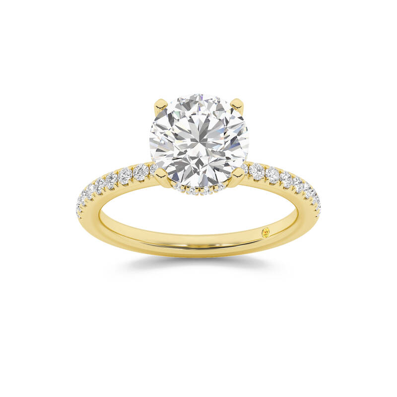 Kyoto Hidden Halo Round Lab Grown Diamond Engagement Ring | 10K Yellow Gold 1 3/4 CT. TW.