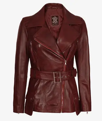 Maroon leather jacket