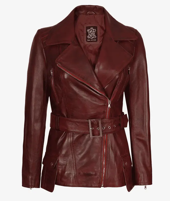 Maroon leather jacket