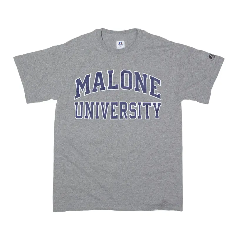 RUSSELL ATHLETIC Malone University USA T-Shirt Grey Short Sleeve Mens S