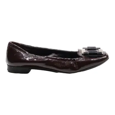 PRADA Ballet Shoes Maroon Leather Womens UK 3