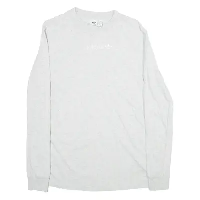 ADIDAS Womens T-Shirt Grey Long Sleeve UK 10