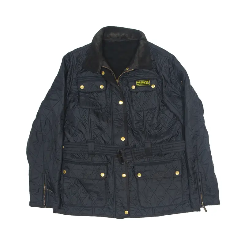 BARBOUR International Quilted Jacket Black Womens UK 16