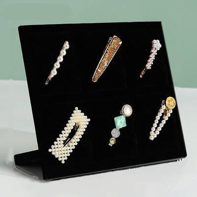 6-Slot Velvet Hair Claw Clip Organizer Holder for Women Girls