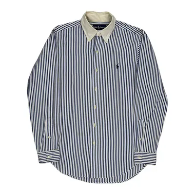 Classic Fit Ralph Lauren Striped Shirt - Small Blue Cotton | Size: small