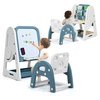 Costzon Art Easel toys, 3 in 1 Double-Sided Art Easel w/ Magnetic Dry Erase Board, Painting Writing Accessories, Birthday Gif...