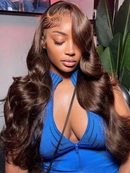 22 Inch 13x4 Lace Front Hot Chocolate Brunette Body Wave Wig