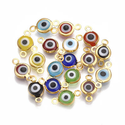 Handmade Evil Eye Lampwork Links connectors