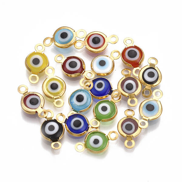 Handmade Evil Eye Lampwork Links connectors