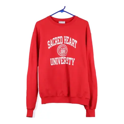 Sacred Heart University Champion College Sweatshirt - Medium Red Cotton Blend