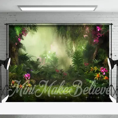 Greenery Plants Jungle Birthday Cake Smash Backdrop - Aperturee