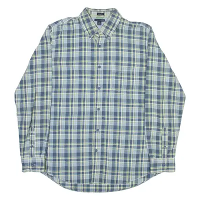 TOMMY HILFIGER Trim Fit Mens Shirt Blue Check Long Sleeve M