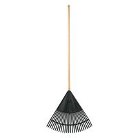 24-inch Wood and Poly Leaf Rake with Versatile Design and Versatile Use