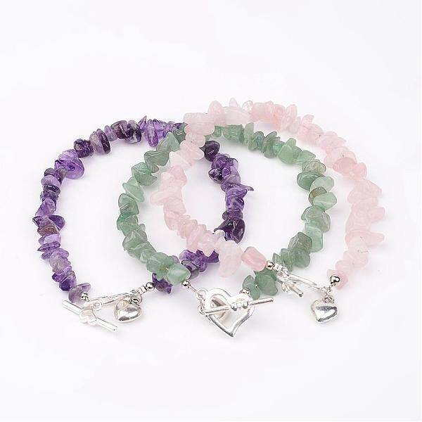 Natural Chip Gemstone Beaded Anklets
